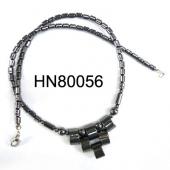 Hematite Teeths Pendants Beads Stone Chain Statement Bib Choker Fashion Necklace